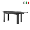 Moderner ausziehbarer Tisch 90x137-185cm hochglanz Anthrazit Fly Dama Verkauf