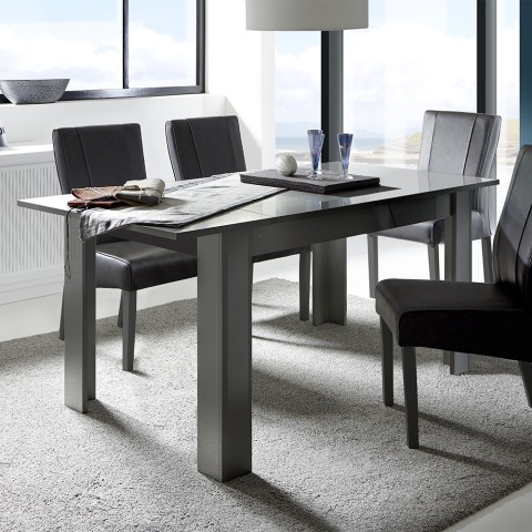 Moderner ausziehbarer Tisch 90x137-185cm hochglanz Anthrazit Fly Dama Aktion