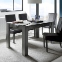 Moderner ausziehbarer Tisch 90x137-185cm hochglanz Anthrazit Fly Dama Sales