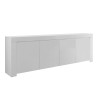 4-türige Anrichte Madia Wohnzimmer 210cm hochglanz weißes Holz Amalfi Wh XL Angebot