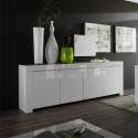 4-türige Anrichte Madia Wohnzimmer 210cm hochglanz weißes Holz Amalfi Wh XL Aktion