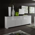 4-türige Anrichte Madia Wohnzimmer 210cm hochglanz weißes Holz Amalfi Wh XL Aktion