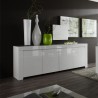4-türige Anrichte Madia Wohnzimmer 210cm hochglanz weißes Holz Amalfi Wh XL Aktion