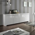 4-türige Anrichte Madia Wohnzimmer 210cm hochglanz weißes Holz Amalfi Wh XL Sales