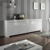 4-türige Anrichte Madia Wohnzimmer 210cm hochglanz weißes Holz Amalfi Wh XL Sales