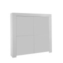 Hoher Schrank für Wohnzimmer und Küche, 4-türig, Hochglanz Weiß Moyen Amalfi Angebot