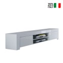 Moderner TV-Ständer 2 Türen glänzend weiß Tab Amalfi Verkauf