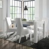 Moderner ausziehbarer Tisch Hochglanz Weiß 90x137-185cm Lit Amalfi Aktion