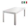 Moderner ausziehbarer Tisch Hochglanz Weiß 90x137-185cm Lit Amalfi Verkauf