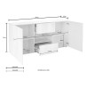 Sideboard Wohnzimmer 2 Türen 2 Schubladen aus Holz modernes Design Dama Sm Rabatte