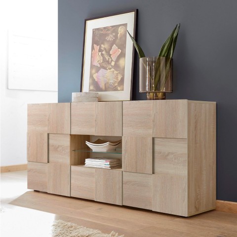 Sideboard Wohnzimmer 2 Türen 2 Schubladen aus Holz modernes Design Dama Sm Aktion