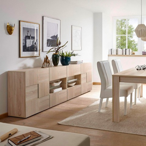 Wohnzimmerschrank 241cm aus Eichenholz mit 2 Türen und 4 Schubladen Dama Sm L Aktion