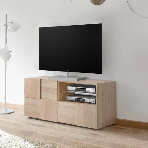 TV-Schrank aus Eichenholz 121cm mit Tür und Schublade Petite Sm Dama Aktion