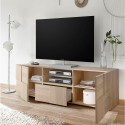 TV-Schrank aus Holz mit 2 Türen und Schublade, Schachbrett-Design Tecum Sm Dama Rabatte