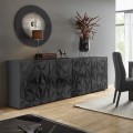 Moderne Design-Anrichte 241cm 4 Türen Hochglanz Grau Prisma Rt XL Aktion