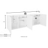Moderne Design-Anrichte 241cm 4 Türen Hochglanz Grau Prisma Rt XL Auswahl