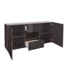 Moderne Anrichte 2 Türen 2 Schubladen in Hochglanz Grau 181cm Prisma Rt M Angebot