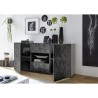 Moderne Anrichte 2 Türen 2 Schubladen in Hochglanz Grau 181cm Prisma Rt M Katalog