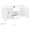 Modernes Sideboard 2 Türen 2 Schubladen glänzend grau 181cm Prisma Rt M Auswahl
