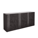Moderne graue Hochglanz-Kommode mit 3 Türen für Küche oder Wohnzimmer Prisma Rt S Angebot