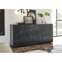 Moderne graue Hochglanz-Kommode mit 3 Türen für Küche oder Wohnzimmer Prisma Rt S Rabatte