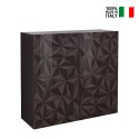 Hochschrank mit 2 Türen, modernes Design, Hochglanz Grau Prisma Tet Rt Verkauf
