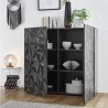 Hochschrank mit 2 Türen, modernes Design, Hochglanz Grau Prisma Tet Rt Auswahl