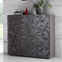 Hochschrank mit 2 Türen, modernes Design, Hochglanz Grau Prisma Tet Rt Modell