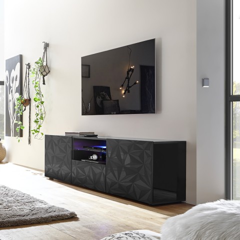 Moderner grauer TV-Schrank mit 2 Türen und 1 Schublade Alis Rt Prisma Aktion