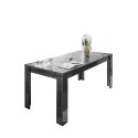 Moderner Esszimmertisch in Hochglanz Grau 180x90cm Uxor Prisma Angebot