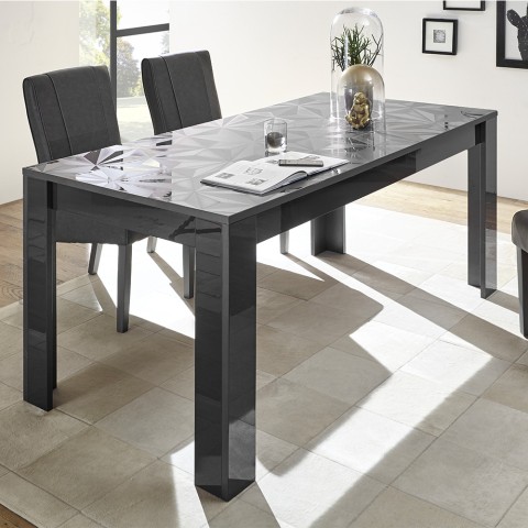 Moderner Esszimmertisch in Hochglanz Grau 180x90cm Uxor Prisma Aktion