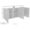 Weiße Hochglanz-Sideboard Prisma Wh S, 3 Türen für Wohn- oder Esszimmer Modell