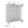 Moderne Hochglanz-Vitrine in Weiß mit 2 Glastüren, Wohnzimmer, 121x166cm, Ego Wh Eigenschaften
