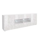Sideboard 2 Türen 4 Schubladen glänzend weiß modernes Design 241cm Prisma Wh L Angebot