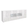 Moderne Anrichte mit 2 Türen und 4 Schubladen in Hochglanz Weiß, 241 cm, Prisma Wh L Angebot