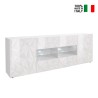 Sideboard 2 Türen 4 Schubladen glänzend weiß modernes Design 241cm Prisma Wh L Verkauf