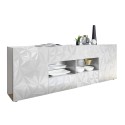 Sideboard 2 Türen 4 Schubladen glänzend weiß modernes Design 241cm Prisma Wh L Sales