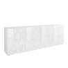 Moderne Anrichte Buffet 4 Türen, Hochglanz Weiß, 241cm Prisma Wh XL Angebot