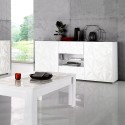 Sideboard 2 Türen 2 Schubladen 181 cm Design Hochglanz Weiß Prisma Wh M Modell