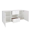 Sideboard 2 Türen 2 Schubladen 181 cm Design Hochglanz Weiß Prisma Wh M Katalog