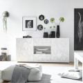 Sideboard 2 Türen 2 Schubladen 181 cm Design Hochglanz Weiß Prisma Wh M Aktion