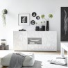 Sideboard 2 Türen 2 Schubladen 181 cm Design Hochglanz Weiß Prisma Wh M Aktion