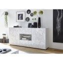 Sideboard 2 Türen 2 Schubladen 181 cm Design Hochglanz Weiß Prisma Wh M Eigenschaften