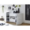 Sideboard 2 Türen 2 Schubladen 181 cm Design Hochglanz Weiß Prisma Wh M Maße