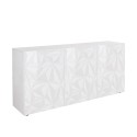 Weiße Hochglanz-Sideboard Prisma Wh S, 3 Türen für Wohn- oder Esszimmer Angebot