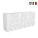 Weiße Hochglanz-Sideboard Prisma Wh S, 3 Türen für Wohn- oder Esszimmer Verkauf
