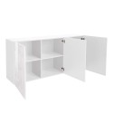 Weiße Hochglanz-Sideboard Prisma Wh S, 3 Türen für Wohn- oder Esszimmer Sales