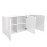 Weiße Hochglanz-Sideboard Prisma Wh S, 3 Türen für Wohn- oder Esszimmer Sales