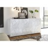 Weiße Hochglanz-Sideboard Prisma Wh S, 3 Türen für Wohn- oder Esszimmer Rabatte