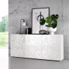 Weiße Hochglanz-Sideboard Prisma Wh S, 3 Türen für Wohn- oder Esszimmer Lagerbestand